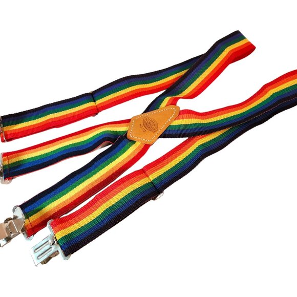 Rainbow Suspenders by Nicholas Work & Gear Unisex Heavy Duty  One Size - Picture 2 of 6